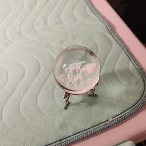 Silver and White Crystal Sphere Accent Decor